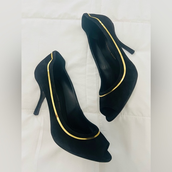 Giuseppe Zanotti Designer Womens Open Toe Pumps With Gold Accent Size US 10/IT40 - Picture 6 of 9